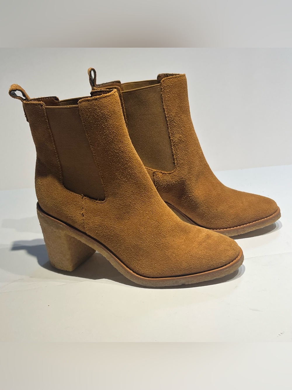 Ralph Lauren Womens Whiskey Brown Suede Marianna Ankle Booties  Sz 8
